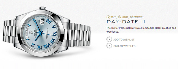 Rolex Day-Date II official website