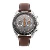 Leather Omega Speedmaster 329.32.44.51.06.001 Dial Grey Stainless Steel