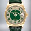 Rolex Day-Date 36mm Men’s 118138 Green Dial Leather Strap