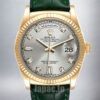 Rolex Day-Date Men’s 36mm m118138-0135 Leather Strap Grey Dial