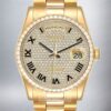Rolex Day-Date m118348-0226 36mm Men’s Diamond Paved Dial Gold-tone