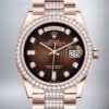 Rolex Day-Date Men’s 36mm m128345rbr-0041 Rose Gold-tone Brown Dial