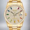 Rolex Day-Date Men’s 36mm m128348rbr-0030 Diamond Pave Dial Watch